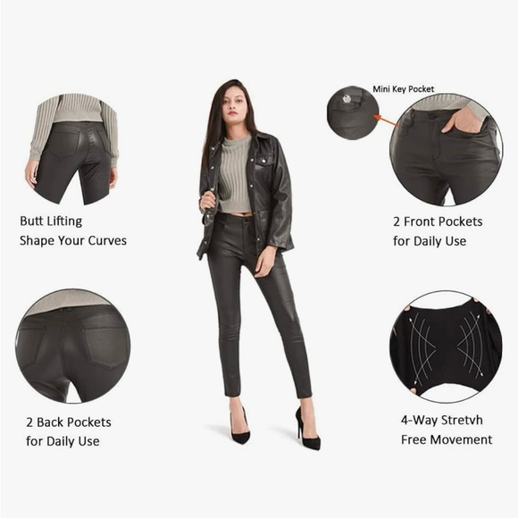 Bamans women’s faux leather pants XL - Picture 4 of 9